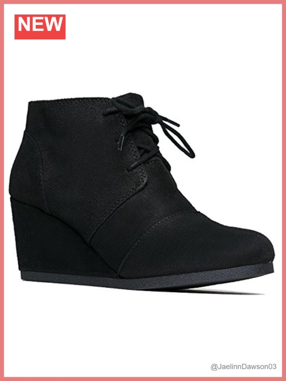 J Adams Women's Roxy Wedge Ankle Boots, Lace Up Low Heel Closed Toe Booties, PU